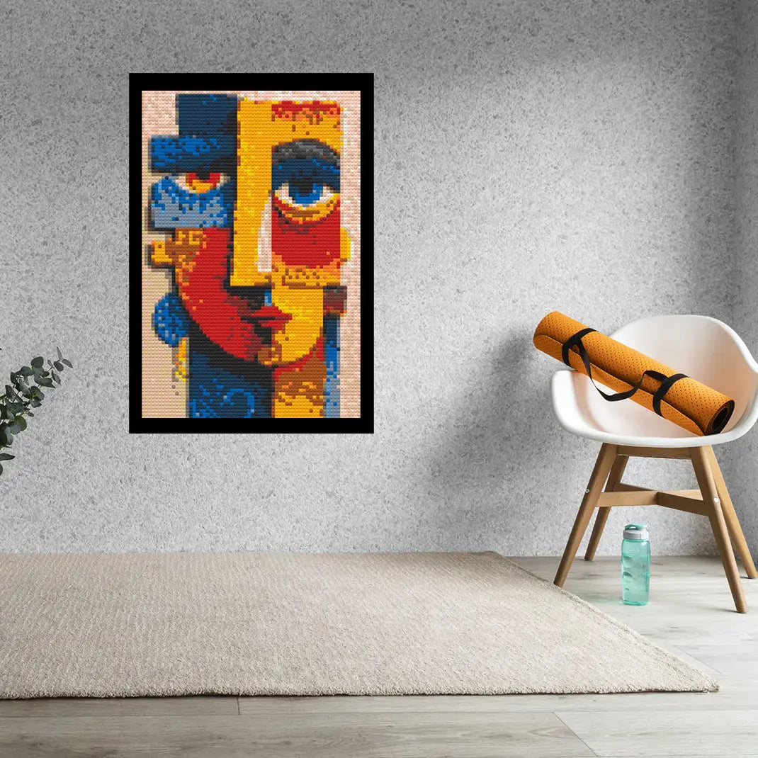 Abstract Face Bricked Mosaic Home Decor 20x30" - Memobrick