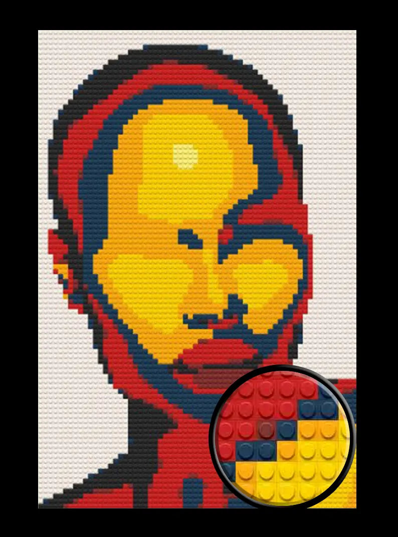 Abstract Face Bricked Mosaic Home Decor 20x30" - Memobrick