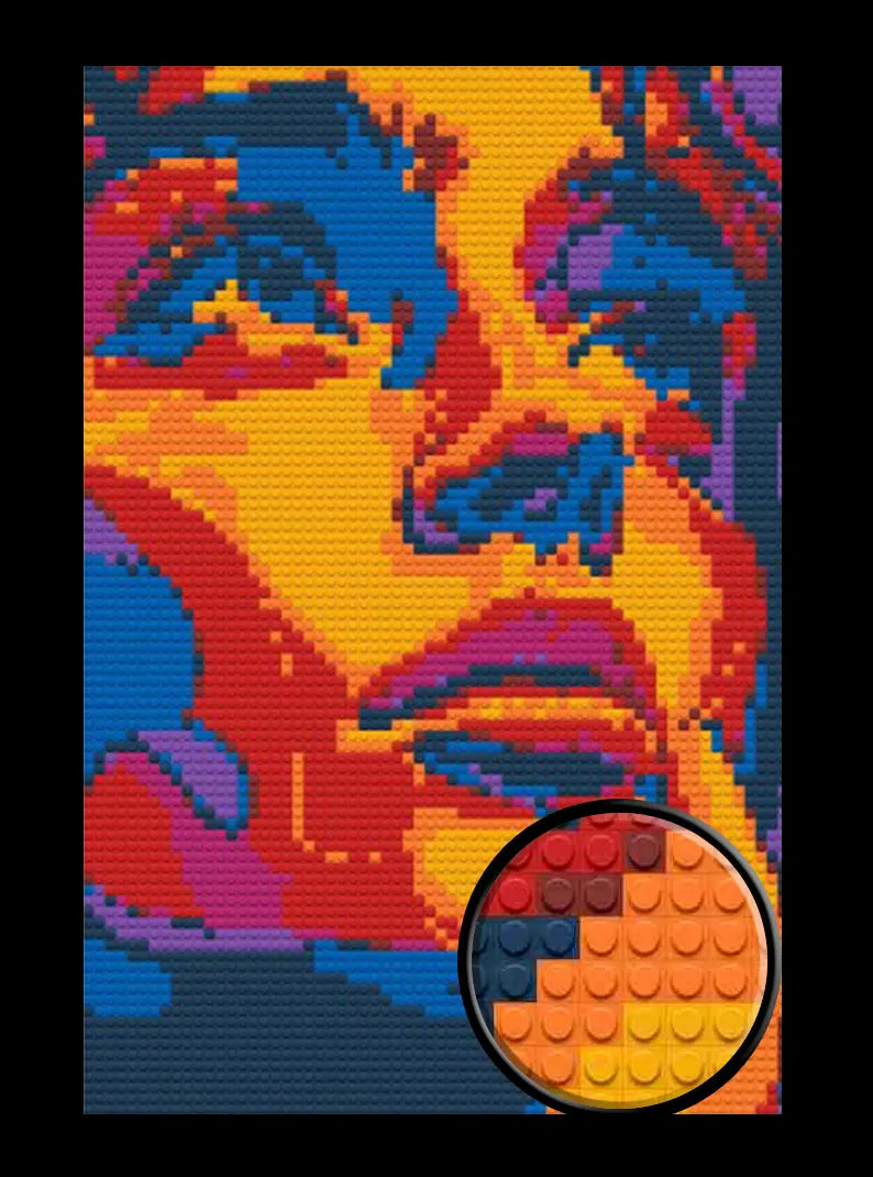 Abstract Woman Bricked Mosaic Home Decor 20x30" - Memobrick