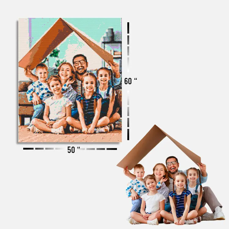 Custom Bricked Mosaic Portrait 50x60" Memobrick