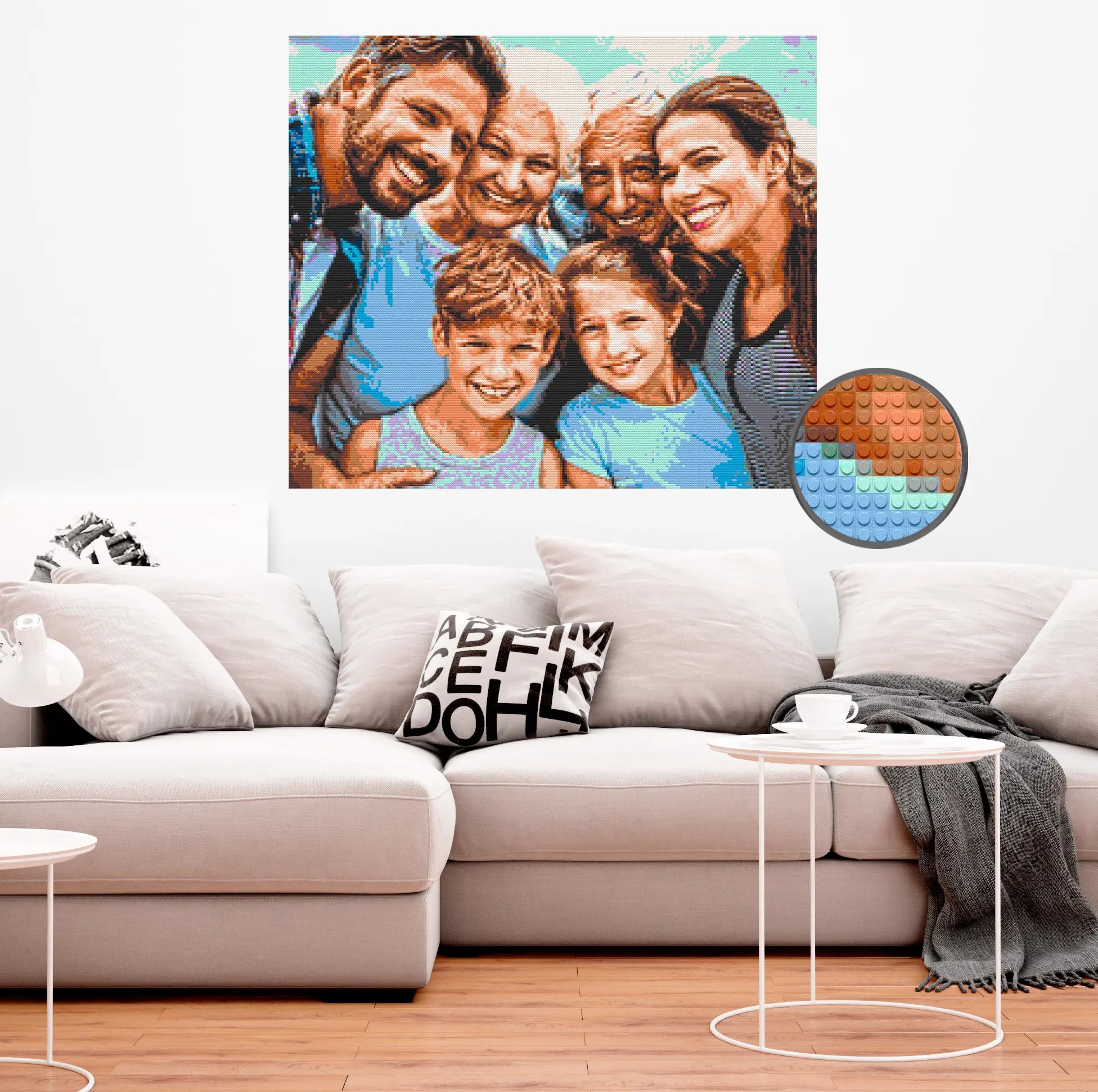 Custom Bricked Mosaic Portrait 70x60" Memobrick