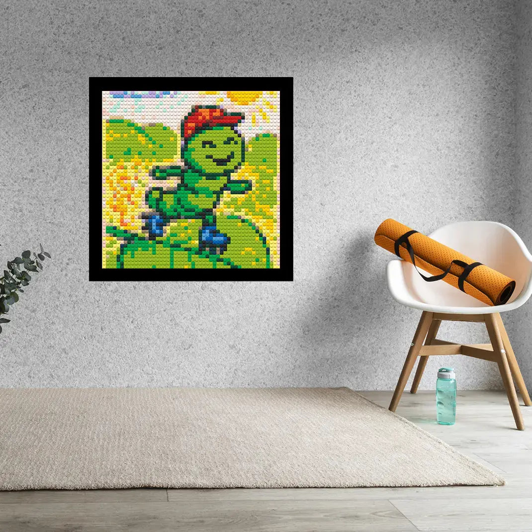 Cute Caterpillar Home decoration Bricked Mosaic Portrait 16x16" - Memobrick