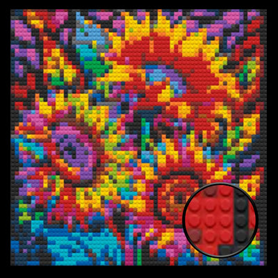 FLOWER BRICKED MOSAIC PORTRAIT 20X20