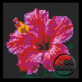 Rose Mallow Flower Home decoration Bricked Mosaic Portrait 16x16" — photo 1
