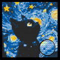 Starry Night with Cat Home Decor Bricked Mosaic Portrait 20x20 - Memobrick