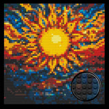 Sun Abstract Home Decor Bricked Mosaic Portrait 20x20 — photo 1