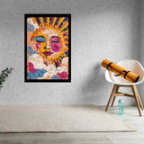 Sun Face Abstract Bricked Mosaic Home Decor 20x30" — photo 2