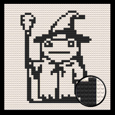 Wizard Frog Home decoration Bricked Mosaic Portrait 16x16"