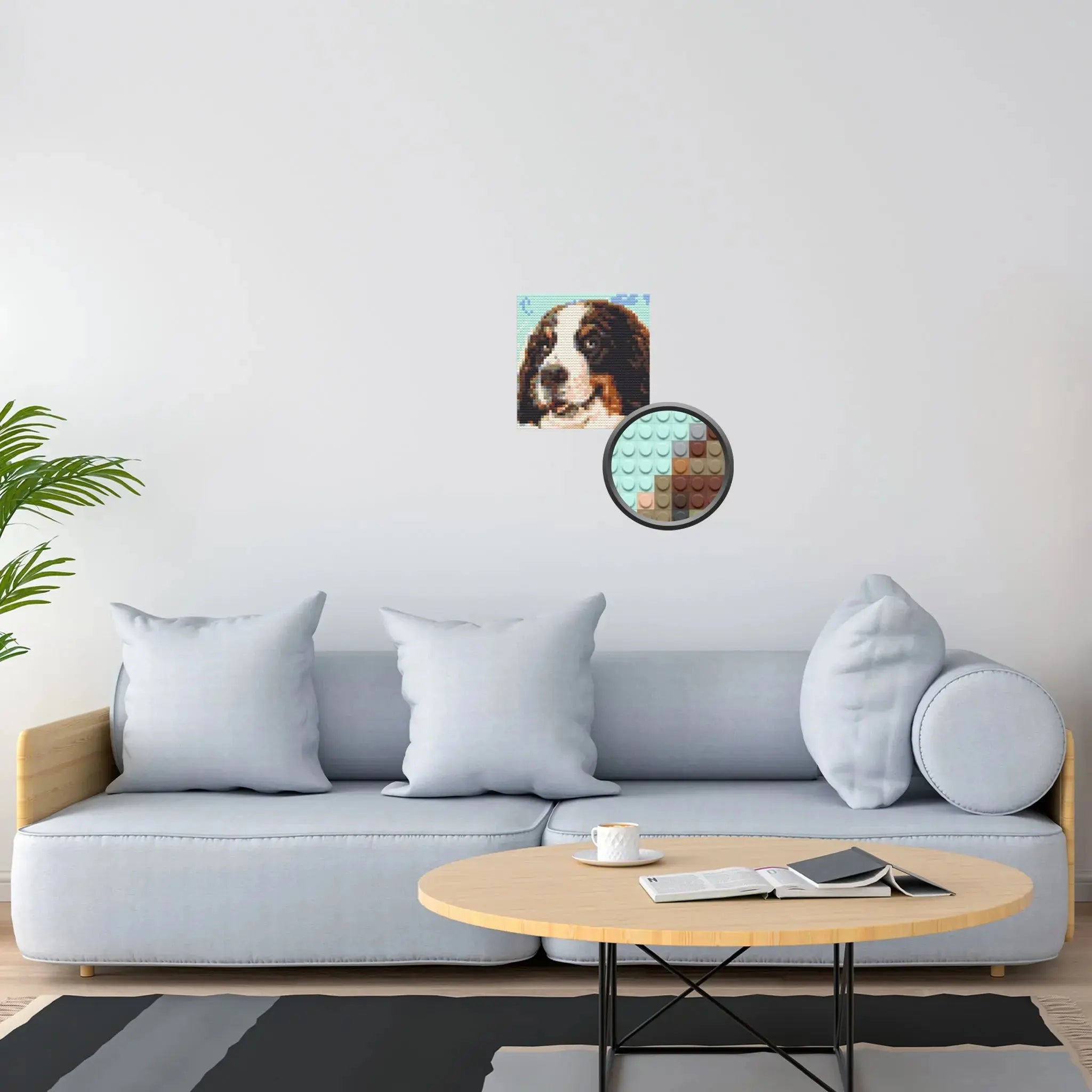 Custom Bricked Mosaic Portrait 16x16" - Memobrick