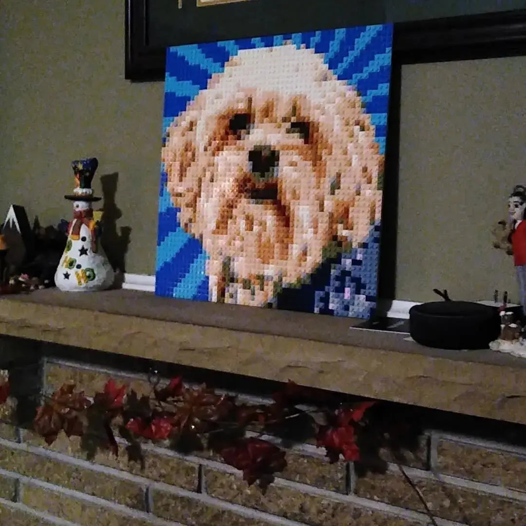 Custom Bricked Mosaic Portrait 16x16" - Memobrick