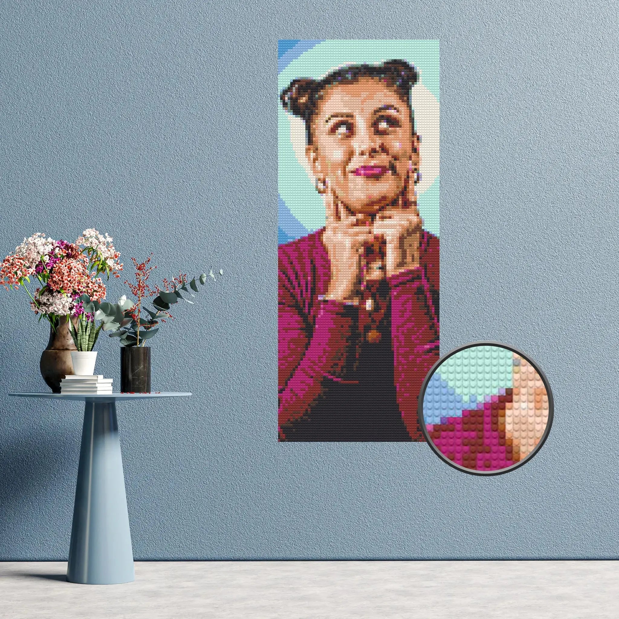 Custom Bricked Mosaic Portrait 20x50" - Memobrick