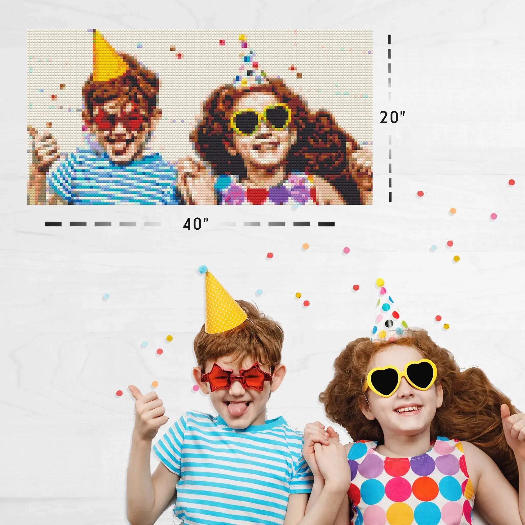 Custom Bricked Mosaic Portrait 40x20" - Memobrick