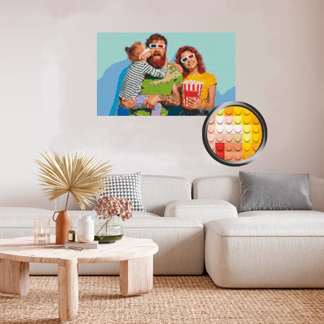 Custom Bricked Mosaic Portrait 50x30" - Memobrick