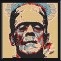 Frankenstein Art Piece Home Wall Decor Bricked Mosaic Portrait 30x30" - Memobrick